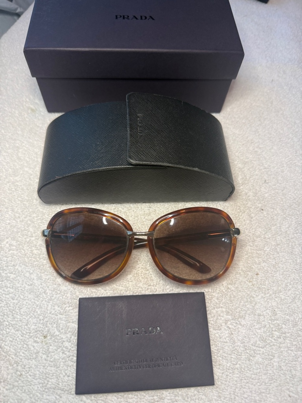 Prada Sunglasses Women SPR62L 58 17 ZVN-6S1 132 3N Made in Italy